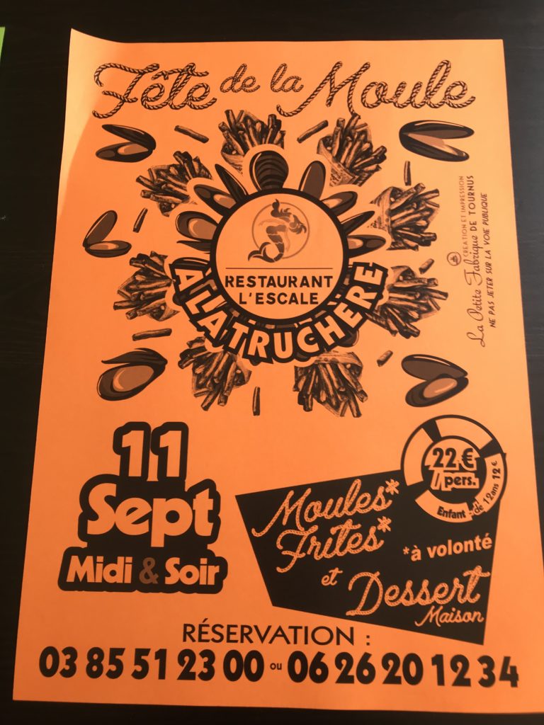 Dimanche 11 septembre 2022 FÊTE DE LA MOULE Restaurant l'Escale à
